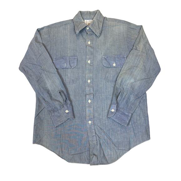 Vintage 70s Big Mac Chambray Work Shirt Men's Medium JC Penney - Picture 1 of 11